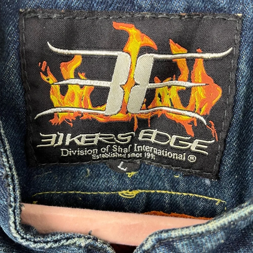 Bikers Edge Denim Motorcycle Vest with Patches Men's Large - Picture 4 of 14